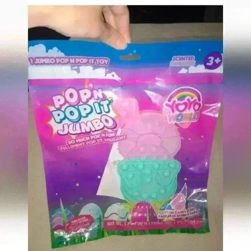 Pop N Pop It Jumbo YoYo World Cotton Candy Scented Bunny Fidget/Stress Toy-NEW